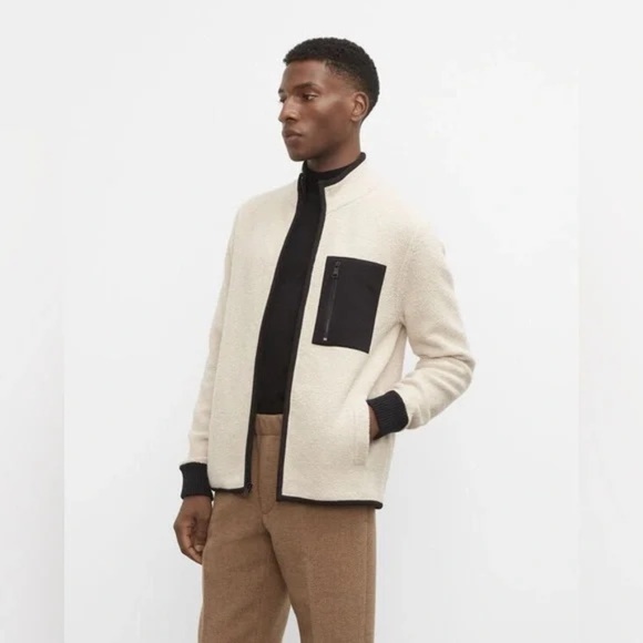 Stylish Club Monaco Bouclé Bomber Jacket - Picture 4 of 11